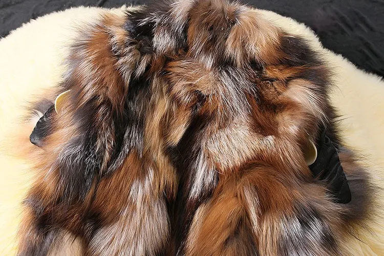 long puffer jacket Real Natural Genuine  Fox Fur Vest  Women Fashion Sliver Fox Fur Gilet With Collar Jackets Ladies Outwear Custom Any Size puffer coat women