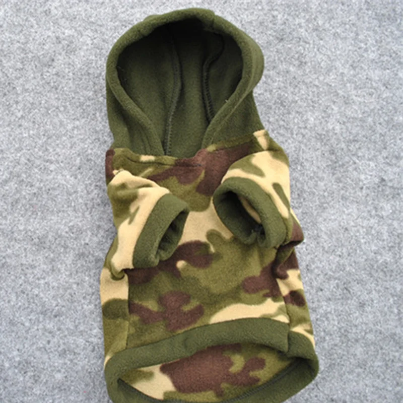 

Dog Camouflage Warm Sports Sweatshirt Shake Fleece Autumn and Winter Fleece Jacket with Hood