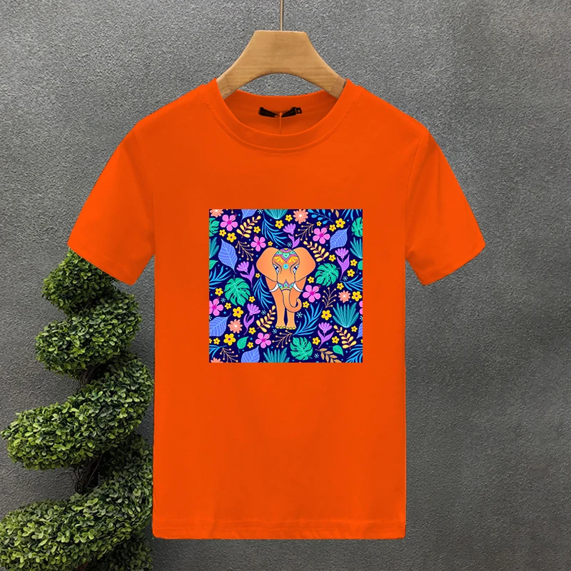 Herr t-shirt med elefant och blommönster streetwear_voghion.com