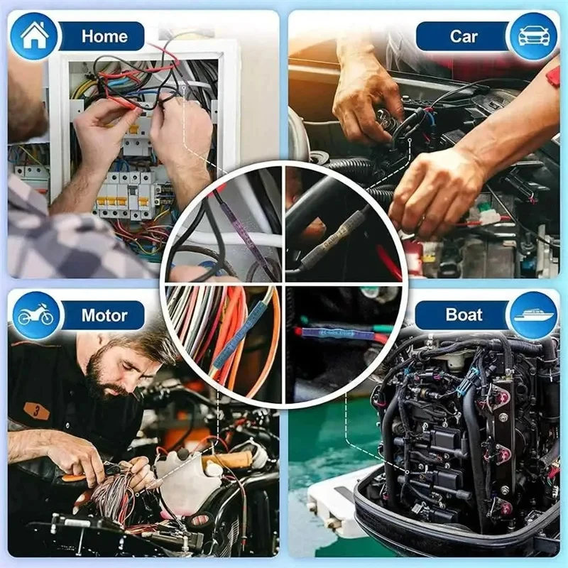Cable Connector Kit Insulated Electrical Wire Crimp Spade Butt Ring Fork Set Ring Lugs Rolled Terminals Assorted