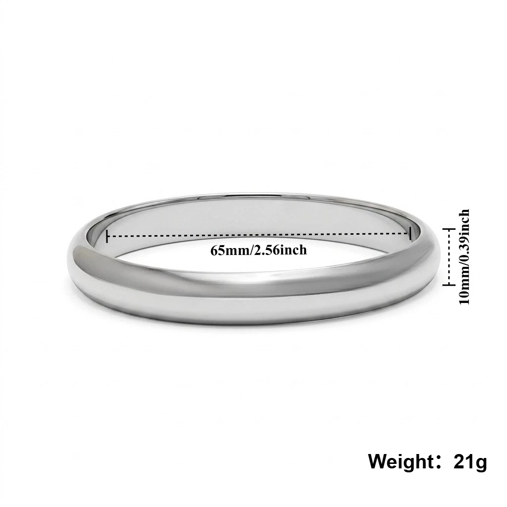 Silver Stainless Steel Round Bangle Bracelet for Women - Stylish Fashion Jewelry Gift
