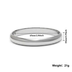 Silver Stainless Steel Round Bangle Bracelet for Women - Stylish Fashion Jewelry Gift (Silver 10mm)