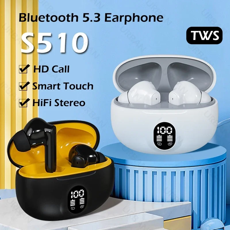 Wireless Touch Control Headphones HiFI Stereo Waterproof Earphone