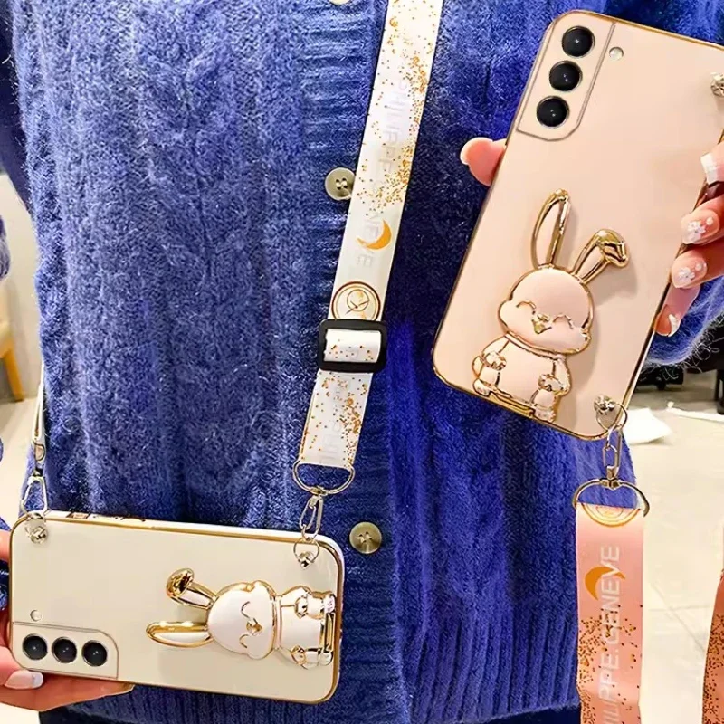 Sleek Crossbody Lanyard Rabbit Plating Case