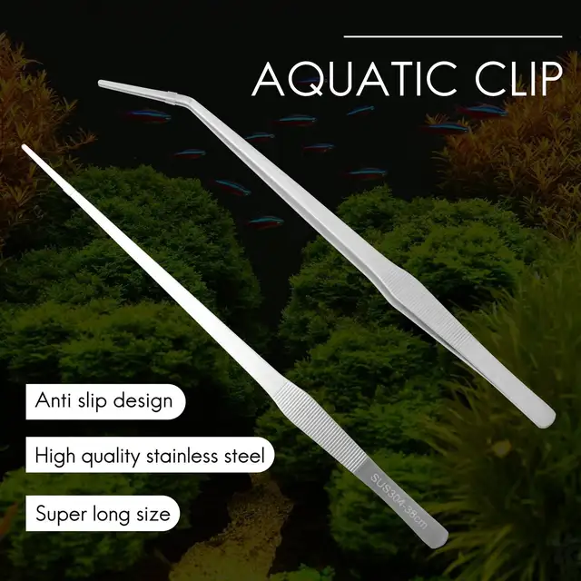 Akvárium Csipeszek Extra Hosszú, 15 Hüvelykes Élő Rozsdamentes Acél Egyenes És Ívelt 38 Cm Hosszú - Image 2