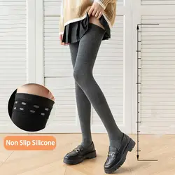 1 Pair 80cm Japanese Style Long Socks Solid Color High Elasticity Silicone Thigh Stockings Autumn Winter Women Over Knee Socks