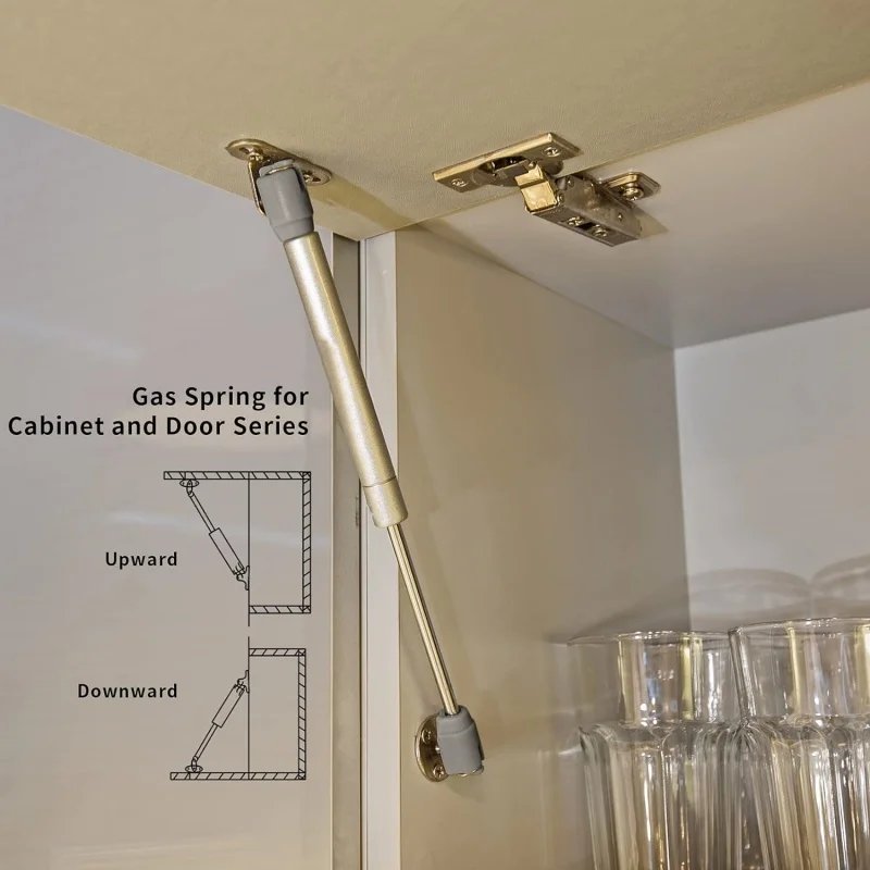 Gas Spring Hinges Gas Strut Hinges 4PCS Cabinet Door Gas Struts 6-20KG Lift Supports Gas Spring Lid Support Props/Shocks Kitchen Cupboard Hydraulic Hinge
