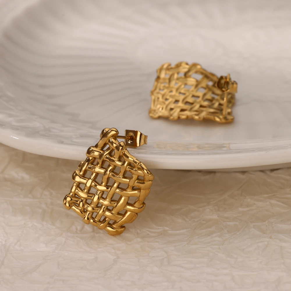 Stainless Steel Earrings for Women Gold Wedding