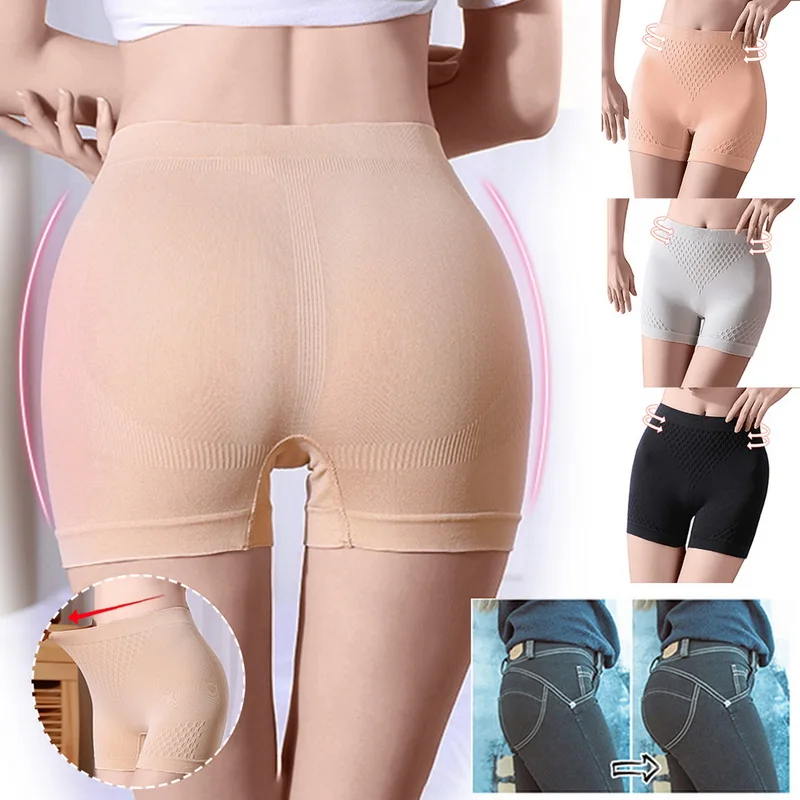 Safety Shorts Summer Women Solid Safety Shorts Under Skirt Ladies Seamless Anti Chafing Boxer High Waist Bodyshaper Panties Waist Control