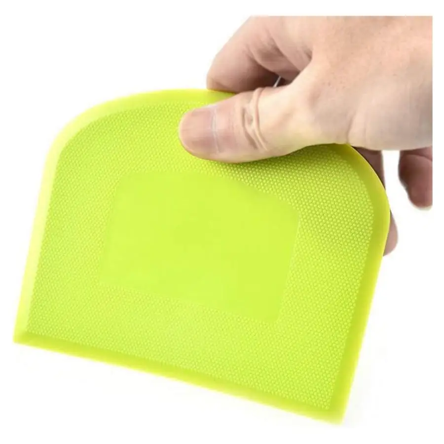 Dough Scraper Cutter 2Pieces Flexible Plastic for Bread Dough Cake Soft Candy Frosting
