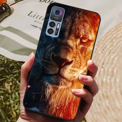 Wolf Lion Shockproof Black Silicone Phone Case Cover for TCL 30 5G (49)