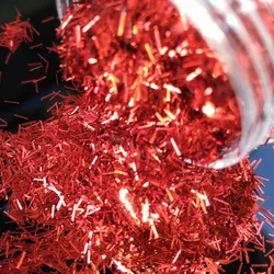 Iridescent Holographic Silver/Red Nail Art Glitter Flakes - 10ml (5)