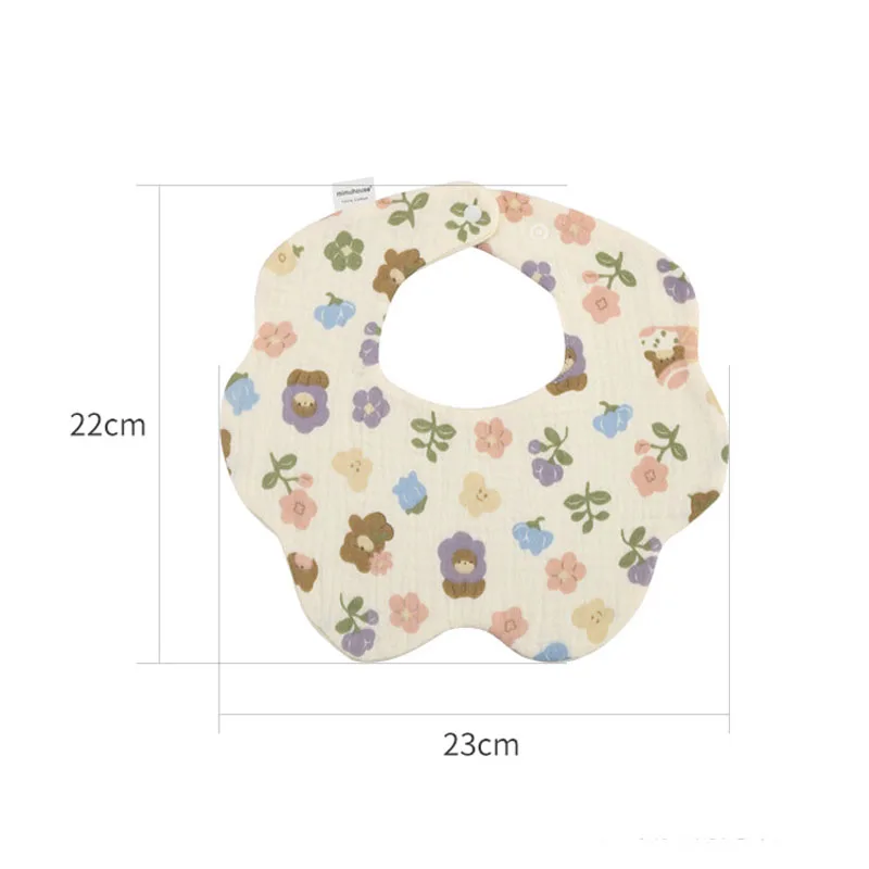 Baby Bibs Cotton Newborn Waterproof Burp Cloths Adjustable Infant Girls and Boys Cute Cartoon Print Bib Baby Feeding Accessories 5