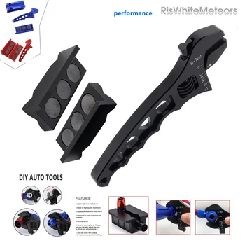universal autotools DIY Aluminum Adjustable Wrench Spanner kit + Vise Jaw pliers insert for Fuel Hose End Fitting connector 1
