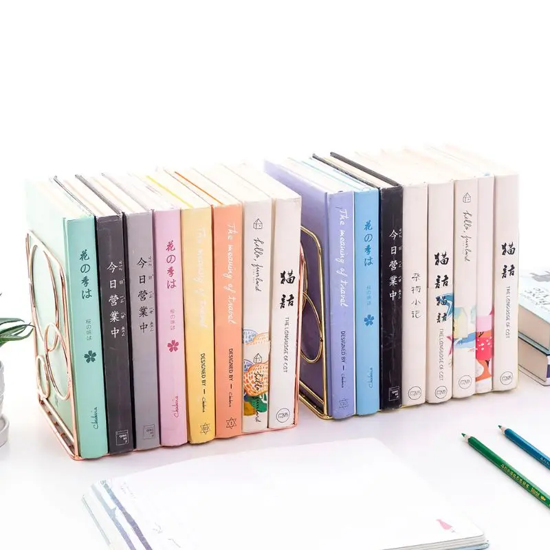 2pcs Round Metal Desktop Bookends Book Ends Support Stand Holder Shelf Bookrack