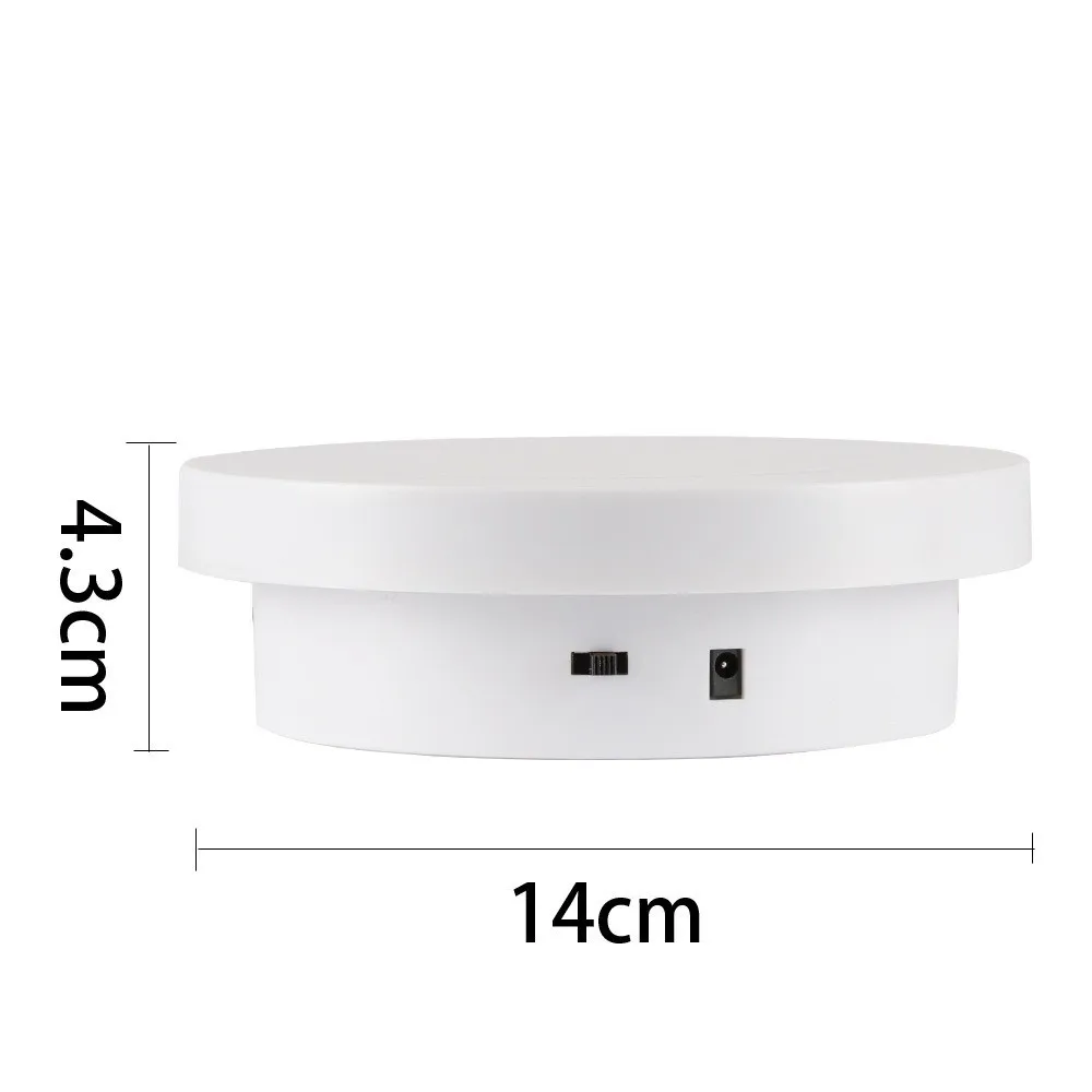 New 3 in 1 Electric Turntable Round 360° Rotating Photography Display Stand Visualizer White Product Display Turntable Jewelry