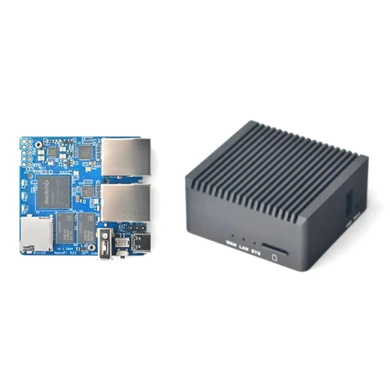 Nanopi R2S , RK3328, 1GB DDR4 RAM, CNC ݼ ̽, ̴ ,  ⰡƮ Ʈ, SBC Openwrt ý