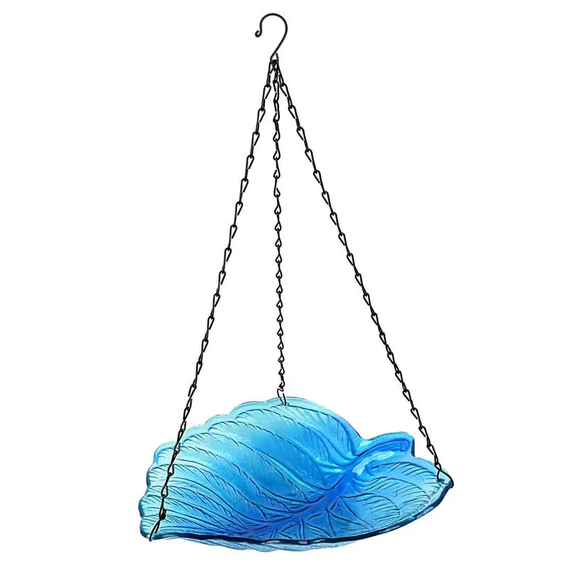 

Стеклянная ванночка для птиц для улицы, Кормушка Для колибри в форме листа с S-образным крючком, Подвесная терраса, птица, искусственная еда