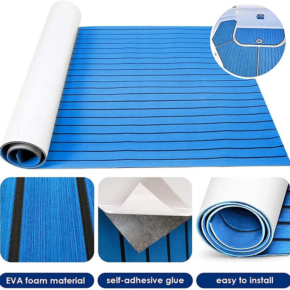 Foam Teak Decking EVA Foam Marine Flooring Faux Boat Decking Sheet Accessories Marine Blue 450X2400mm G
