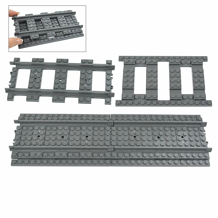 City Train Rail Tracks and Railway Building Block Set - Creative DIY Brick Toys
