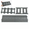 MOC City Train Rail Tracks Straight Crossing Uphill Flexible Switch Forked Curved Railway Building Block Creative DIY Brick Toys 3