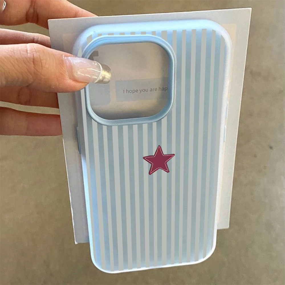 Cute Striped Star Design Soft Jelly TPU Shockproof Protective Cover