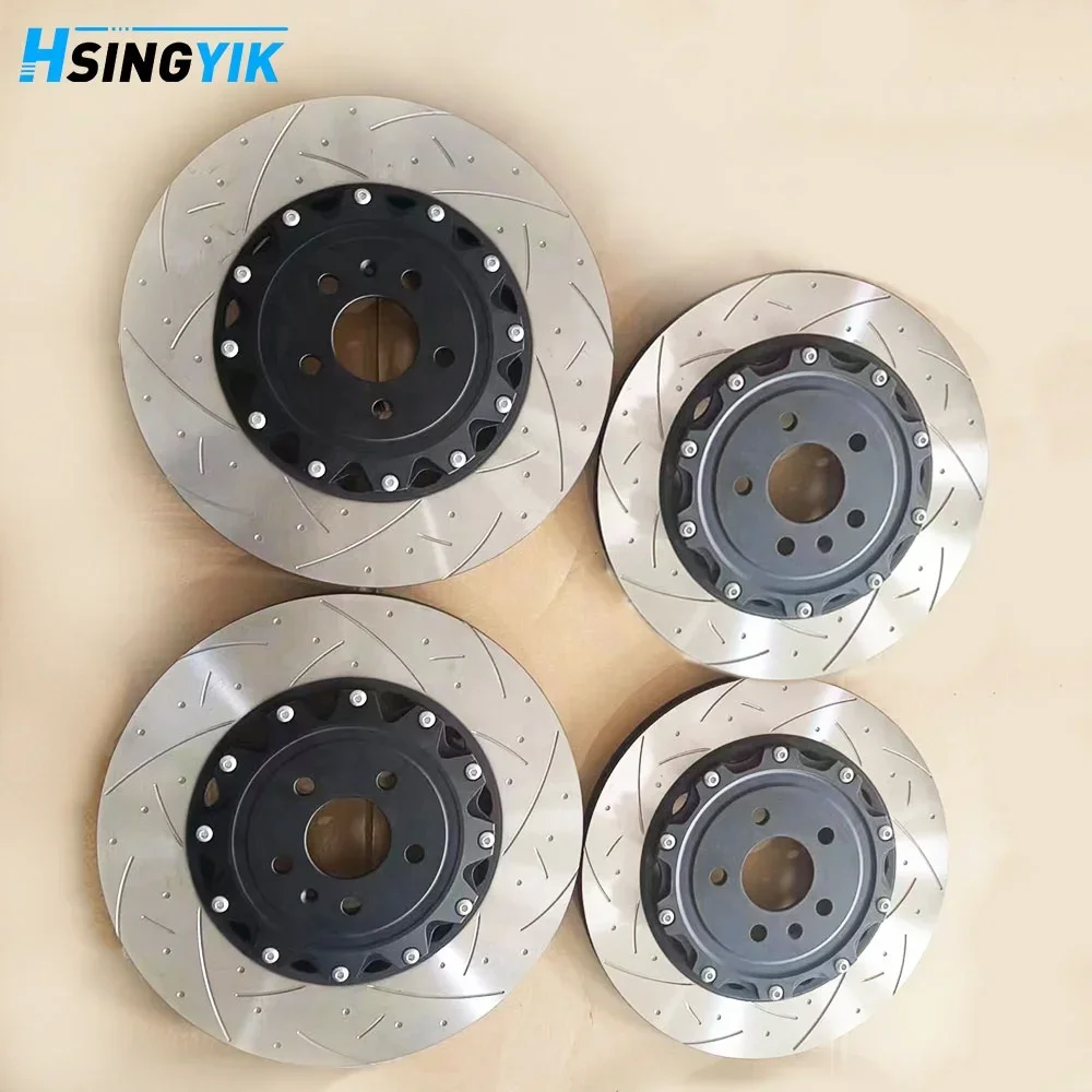 Hsingyik High Performance Design Aluminum Hat 2 Piece Brake Rotors Disc for Audi S6 S7 RSQ8 RS7 SQ7 Brake Rotors
