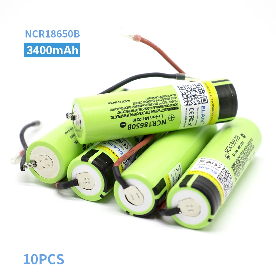 

Литиевая аккумуляторная батарея ELAIK NCR18650B, 3,7 в, 3400 мАч