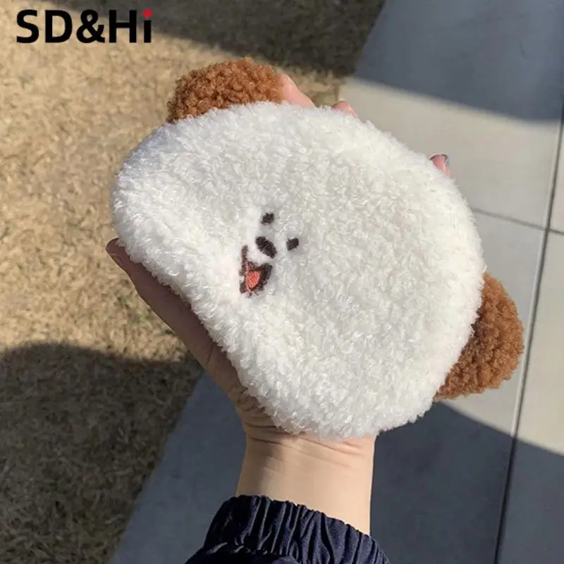 

Милый плюшевый Кошелек для монет с маленьким лицом щенка, Женский кошелек для кредитных карт, документов, ключей, бумажник для хранения денег, портативный кошелек для монет Kawai