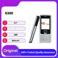 Original Unlocked 6300 （2007）Single Sim GSM 850/900/1800 2G Bluetooth Mobile Phone Russian Arabic  Keyboard Made in Finland