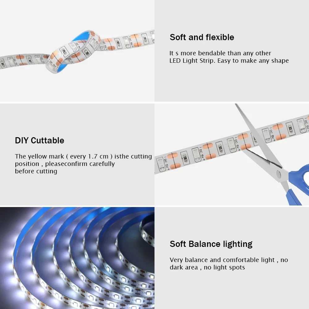5V 태양광 LED 스트립 조명 60LED/M 8가지 조명 모드 리모컨 키트 1200mAh 야외 방수 따뜻한 백색 발코니 정원 장식