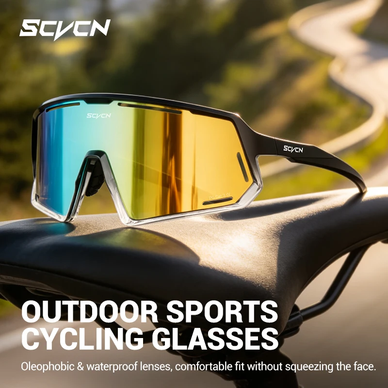SCVCN 편광 하이킹 HD 선글라스 세련된 야외 스포츠 방풍 안경 낚시 사이클링 및 암벽 등반 MTB 선글라스