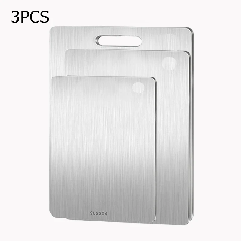 Tagliere Acciaio Inox Bifacciale - Scanalature Antigoccia, 304 E PP