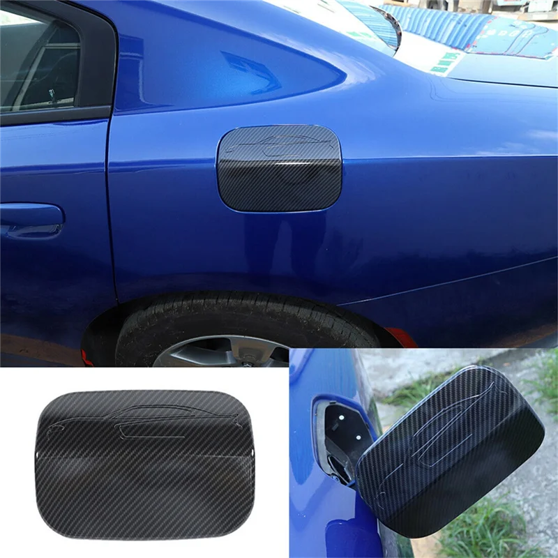 Car Tuning Accessories for 15-21 Dodge Challenger Carbon ABS Charger Fuel Tank Gas Door Cover Trim Charger Cover