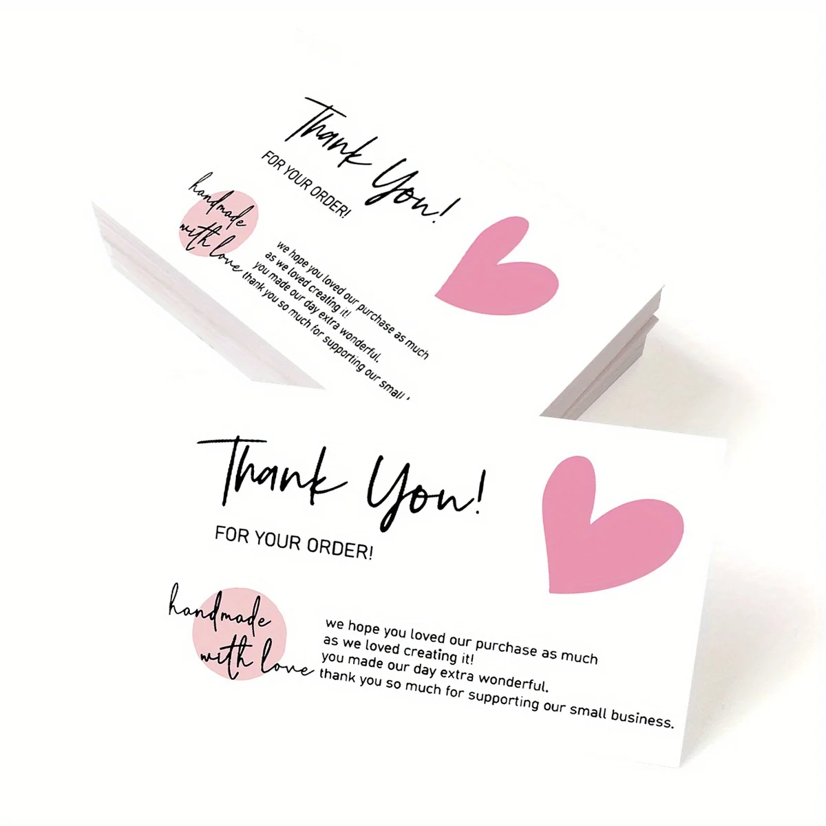 Paper Thank You Card Small Business Gift Decoration Handmade Wedding Party 50pcs