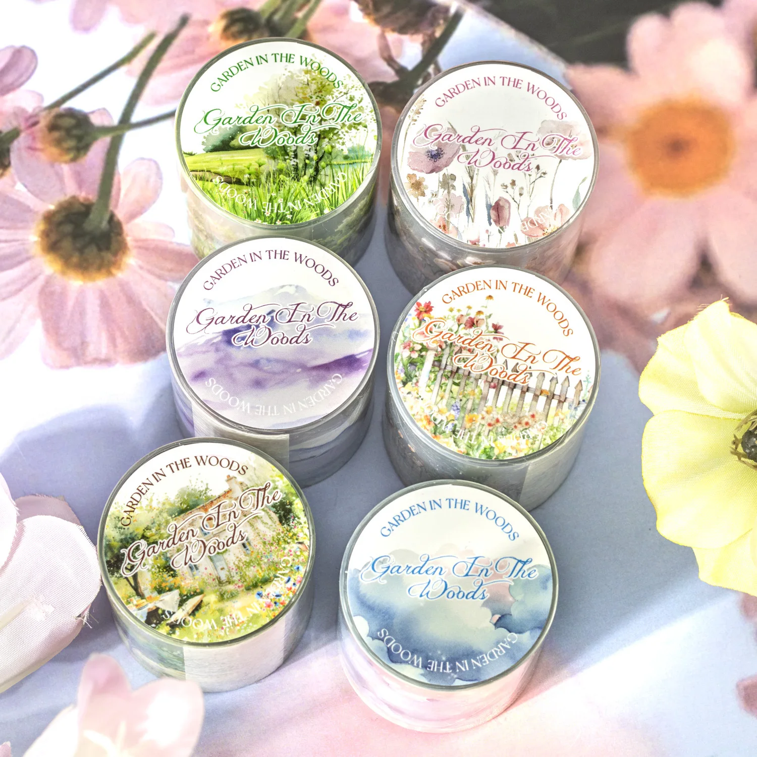 Mr. Paper, Garden in The Woods Series PET Decorative Tape, Students Diary Material Tape Scenery Hand Account Landscaping Tape 6