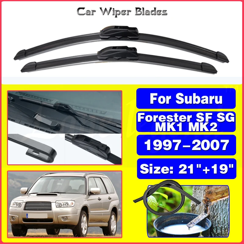 

Wiper Front Wiper Blades For Subaru Forester SF SG MK1 MK2 1997-2007 1998 1999 2000 Windshield Windscreen Front Window 21"+19"