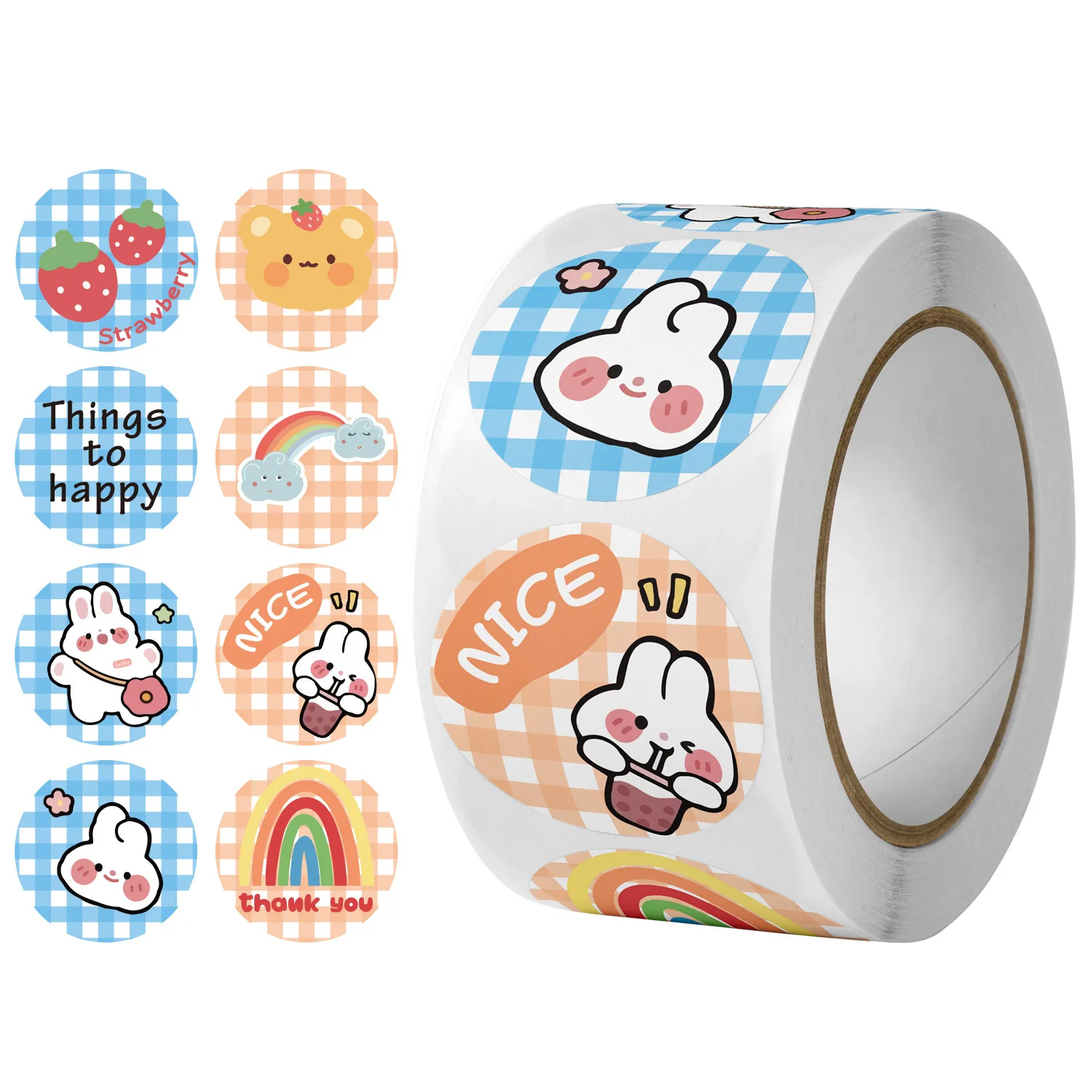 500Pcs Round Cartoon Animal Cute Bear Reward Stickers for Kids Scrapbooking Diary Korean Stickers Aesthetic Stationery Business