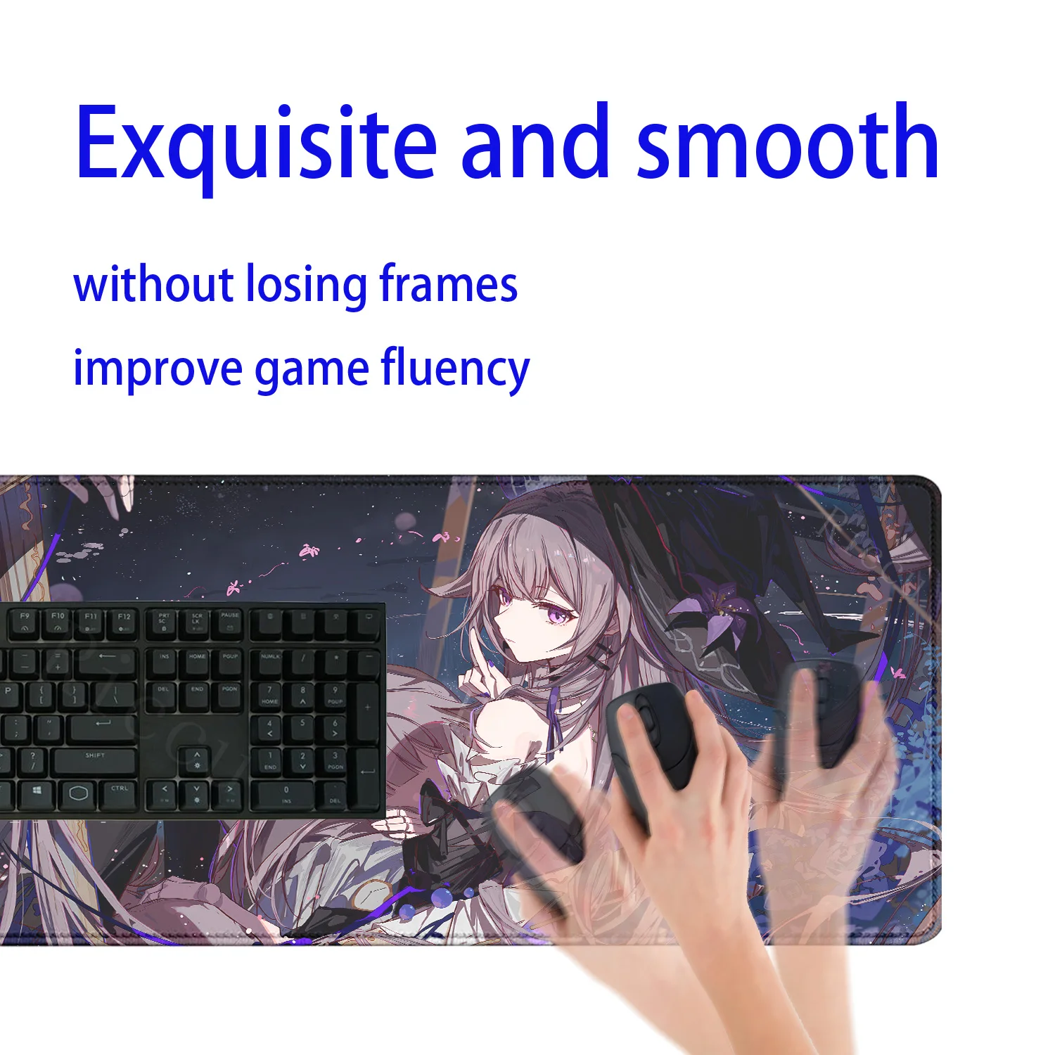 The Herta Honkai Star Rail teclado mouse pad Large Gaming mousepad Office Table Accessories Non-slip Mausepad overlock Desk Mat