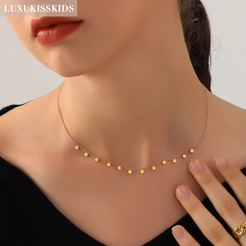 Collier Femme Chaîne Courte Cœur En Acier Inoxydable Doré - Longueur 50 Cm