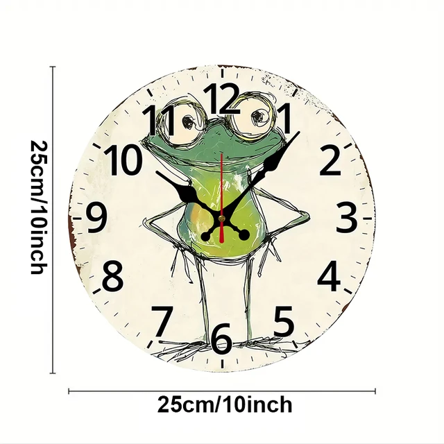 Cartoon Frog Wooden Wall Clock 2