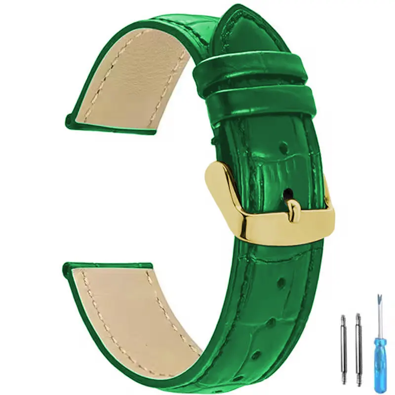 Premium Universal Leather Watch Strap for Men and Women - Elegant Replacement Watchband