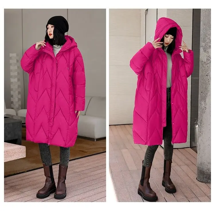 Oversized Thicken Down cotton Jacket for women Winter New Retro Chinese style Hooded Coat Female Cotton Warm Parker Overcoat