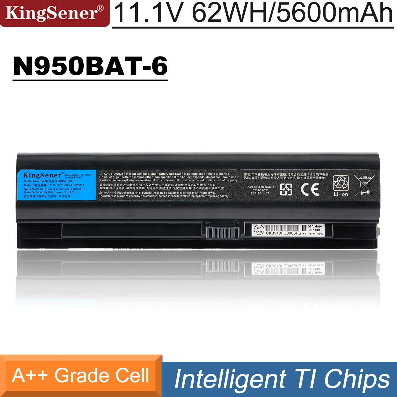 Kingsener N950Bat-6 Batteria Del Computer Portatile Per Hasee Zx7-Cp5G Zx7-Ct5Da Zx8-Ct5Da Zx8-Cr5S1 Tx7-Ct5A1 Tx8-Ct5Dh Tx8-Ct7Dk Gx9-Ct5Dk