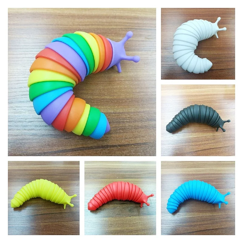 

Flexible Fingertip Snail Sensory Toy Adult Antistress Squirming Slug Fidget Toys Autism Chiledren Gift Decompression Slinky Slug