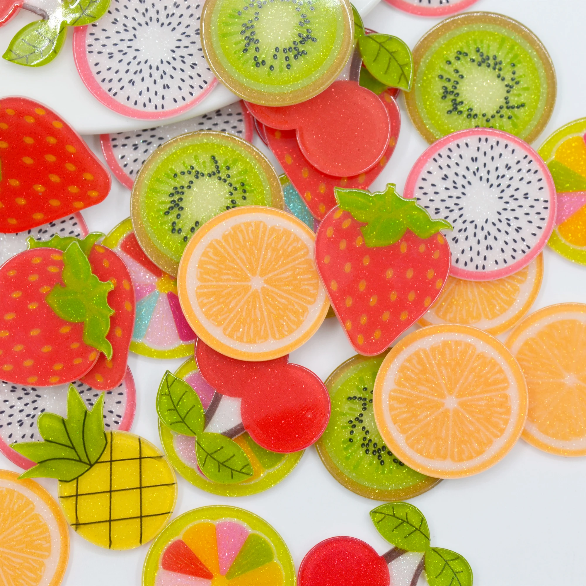 Wholesale Fruits Scrapbooking Embellishments Materials Acrylic Orange