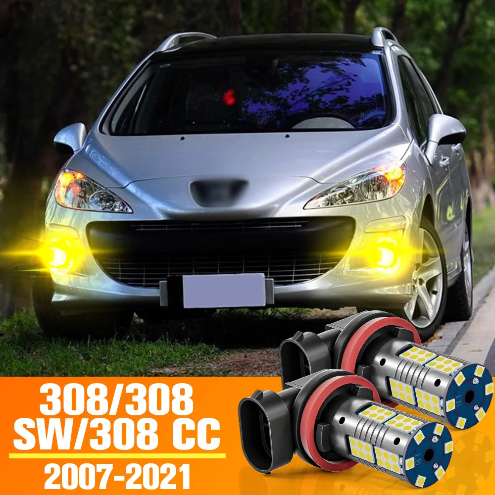2pcs LED Front Fog Light Bulb Accessories For Peugeot 308 SW 1 2 CC