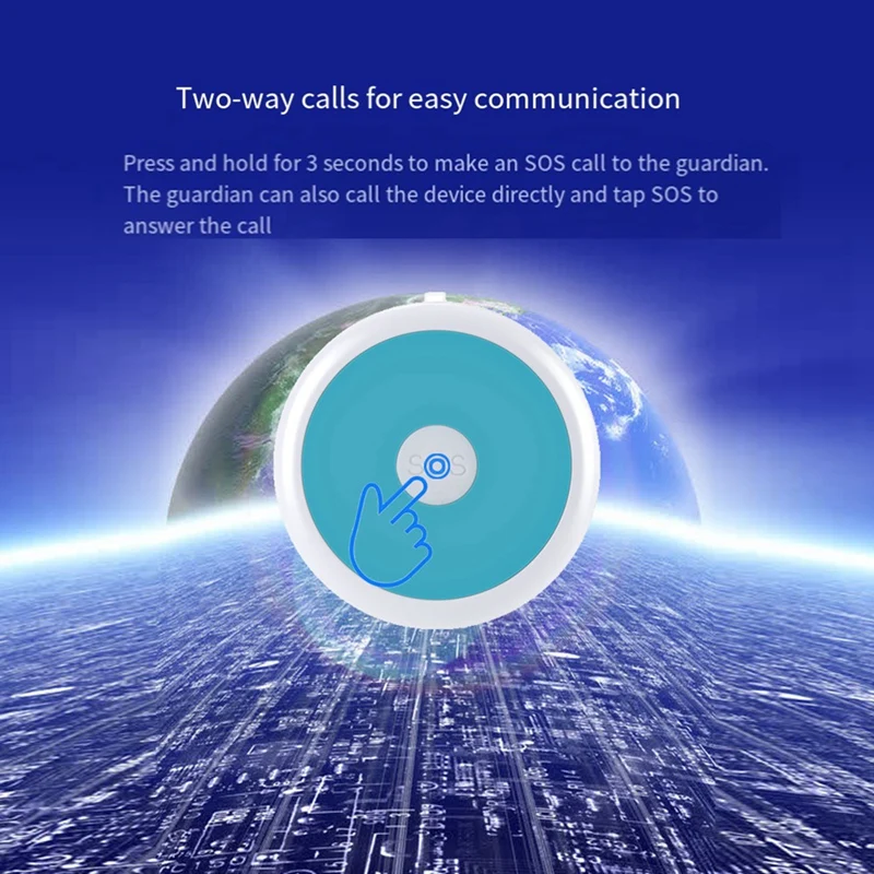 노인 어린이용 개인 비상 대응 경보, 통화 기능 포함, 4G GPS 로케이터, ABS + PC