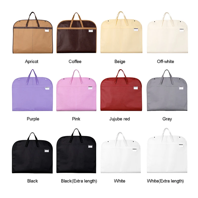 Dustproof Clothing Covers Suit Dress Coat Dust Cover Wardrobe Portable Hanging Clothes Storage Bag Pink Purple Red Gray Coffee