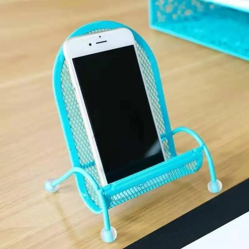Elegant Wrought Iron Phone Stand with Heavy Duty Base and Ergonomic Design
